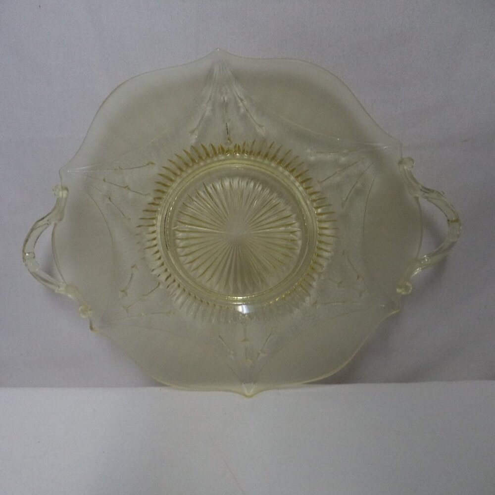 Lancaster Vintage Depression Yellow Darts Serving plate tray platter 13.5" x 10"